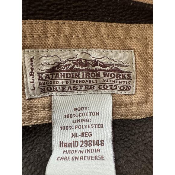 Vintage LL Bean Barn Jacket Mens XL Fleece Lined Canvas Coat Katahdin Iron Works - Picture 3 of 15